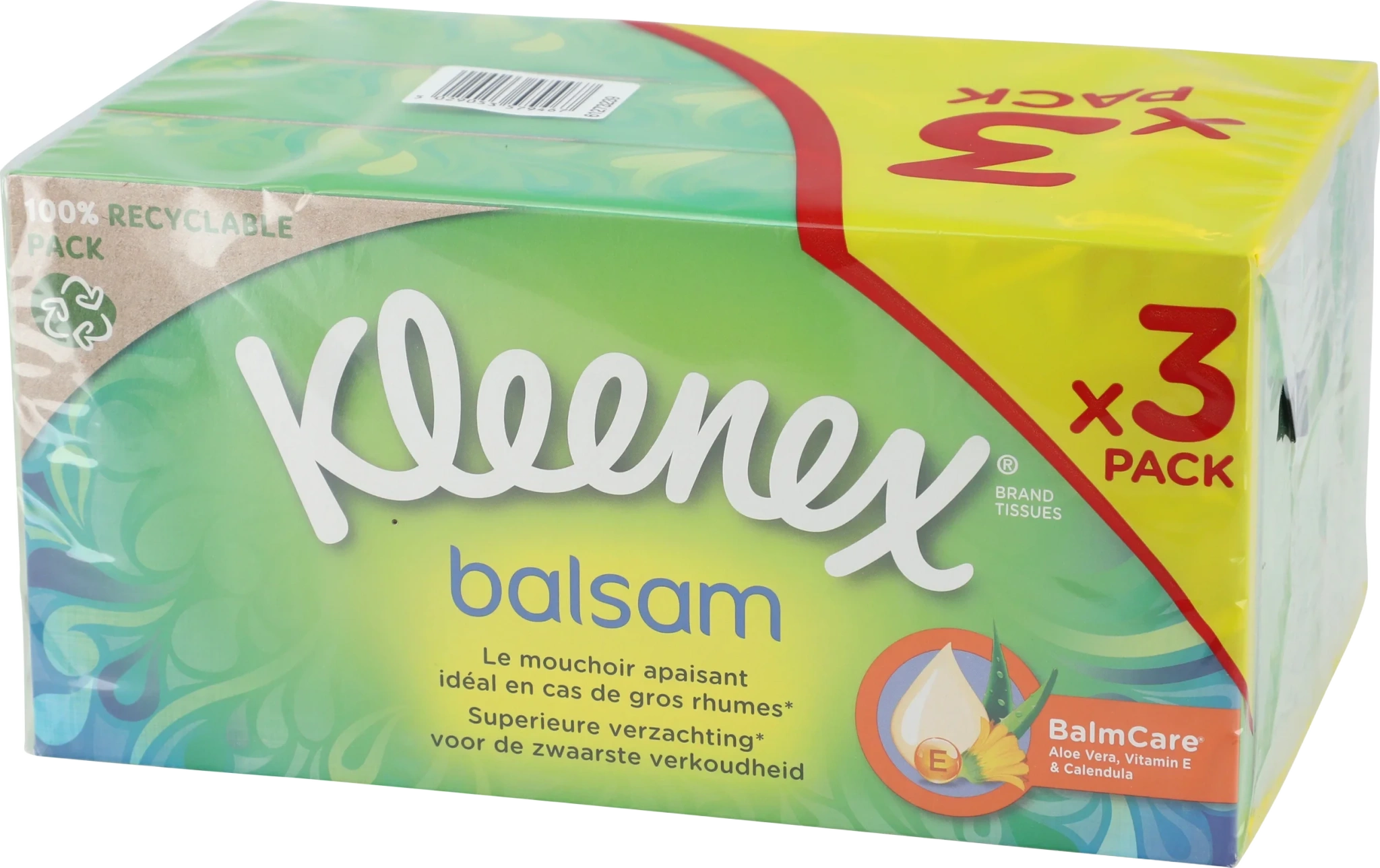Kleenex Balsam Boks Ansiktserviett Trio Pakk