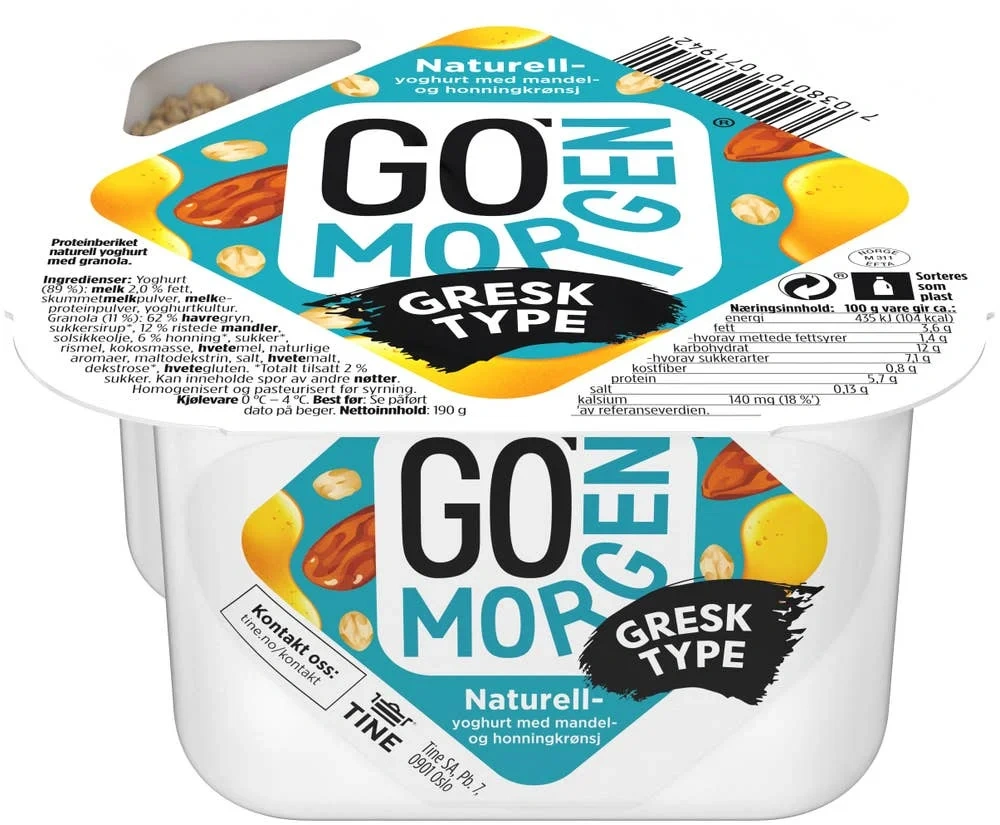 Go'morgen Naturell Honning 190 g
