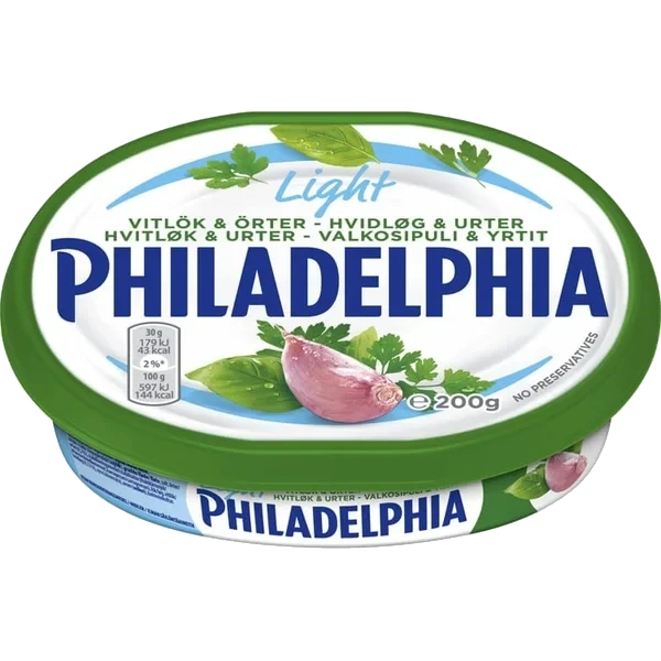 Philadelphia Light Hvitløk&urter 200g