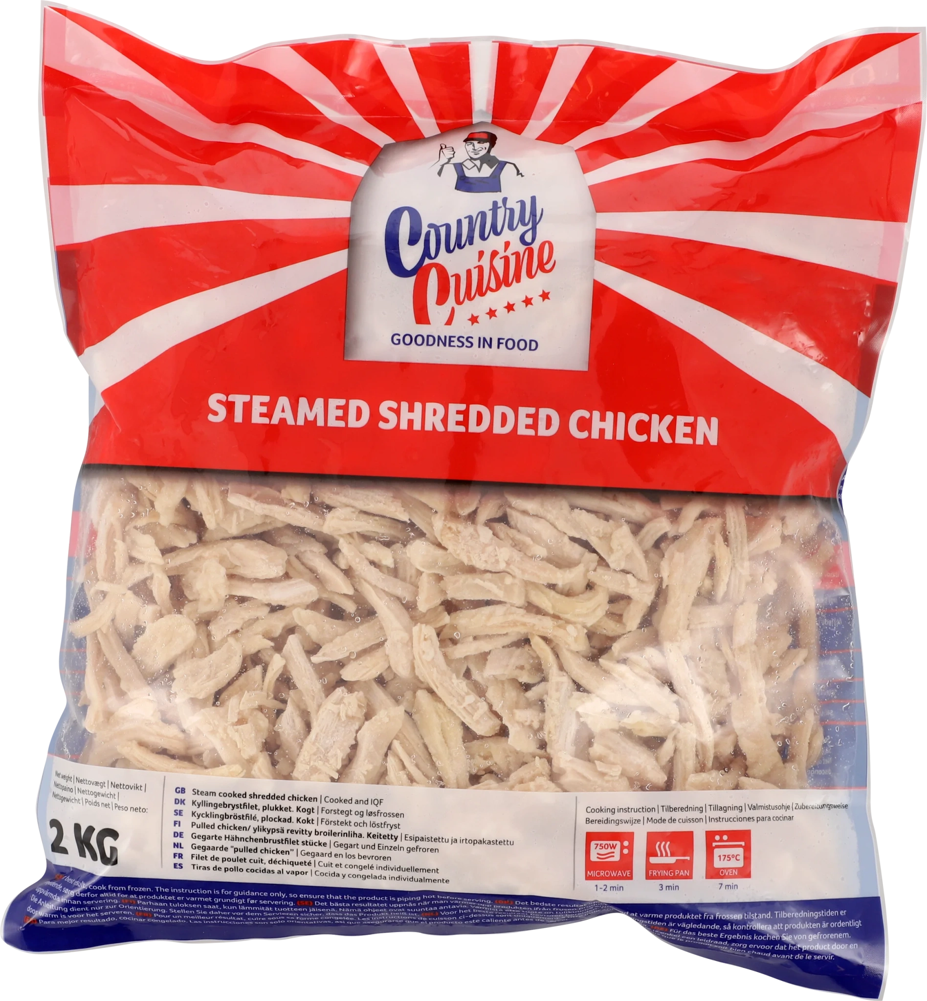 Steamed shredded chicken