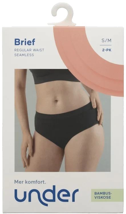 Brief Bambus Dame Sort S/M 2pk Under