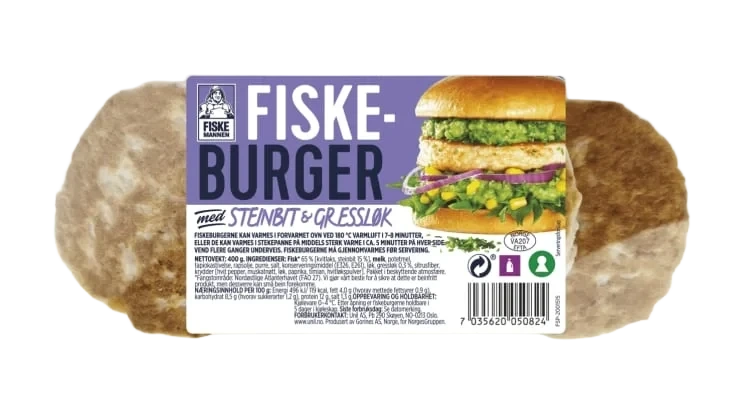 Fiskeburger 65% Steinbit 400g Fiskemannen