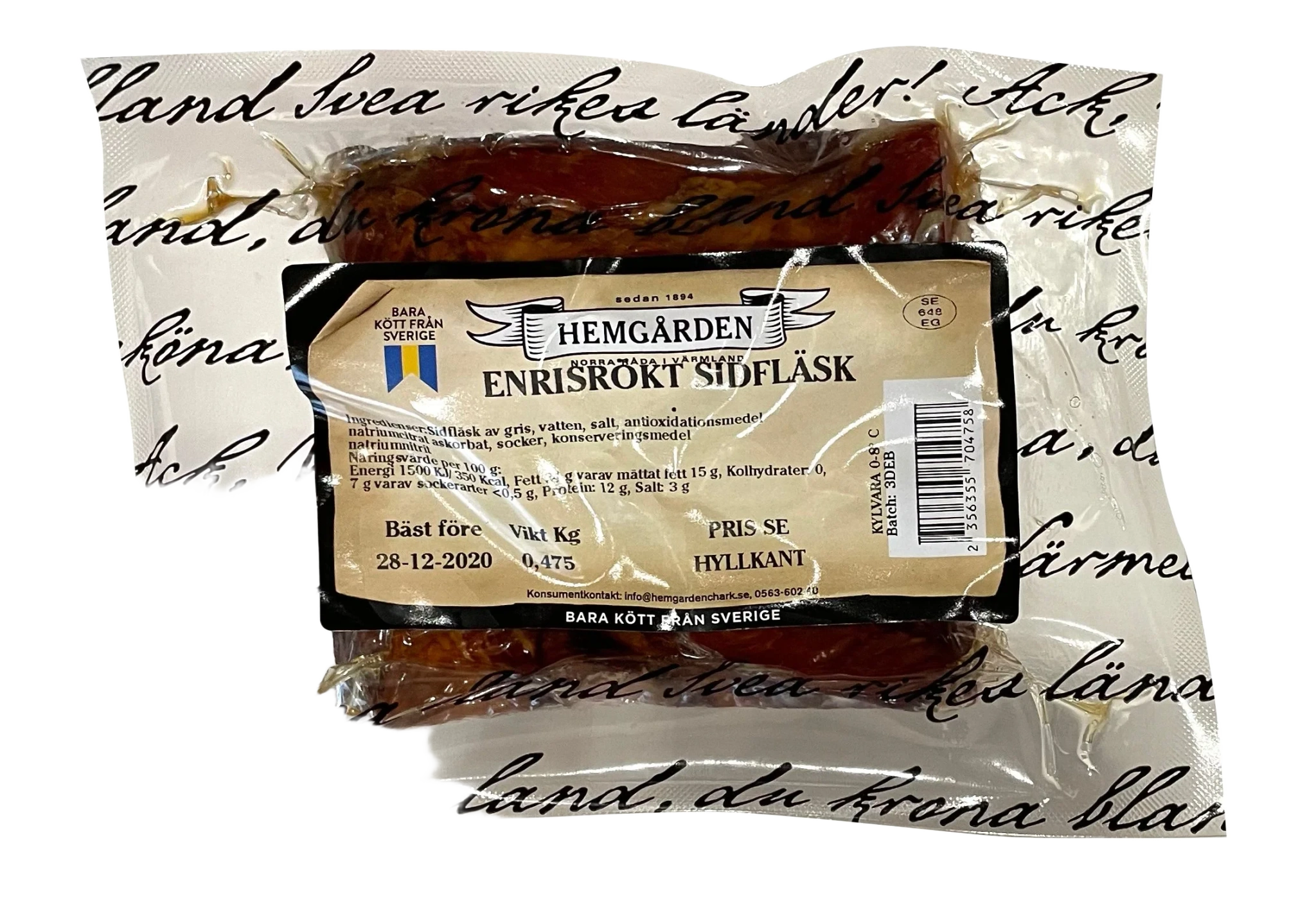 Enrisrökt sidfläsk