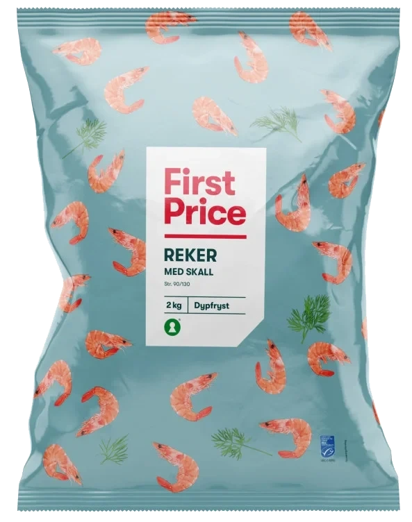 Reker m/skall Msc Kokte 90/130 2kg First Price
