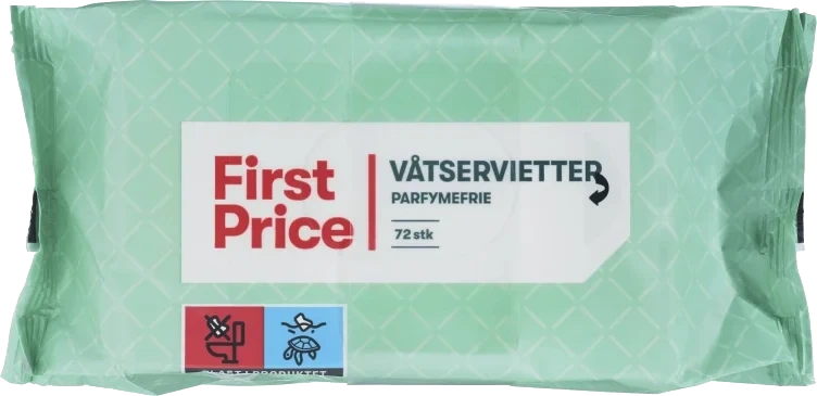 Våtservietter 2x72stk First Price