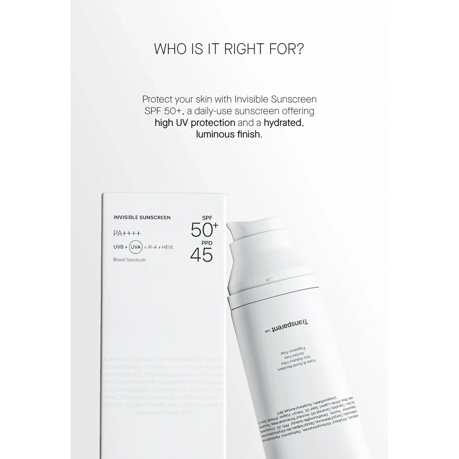 INVISIBLE SUNSCREEN SPF50+