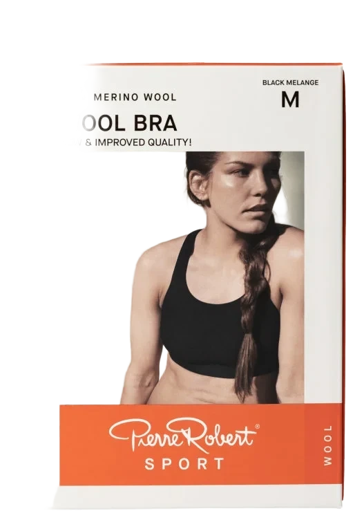 Sport Wool Bra Black Melange Xl