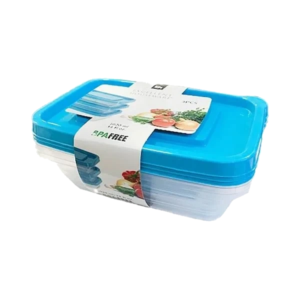 Plastbokser til oppbevaring, 3 x1020ml