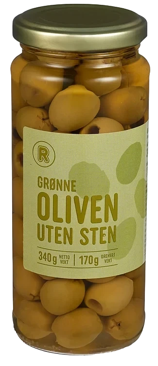 Oliven grønne u/sten  340g