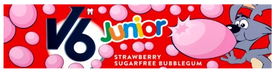 V6 Junior Bubblecious Strawberry 22g