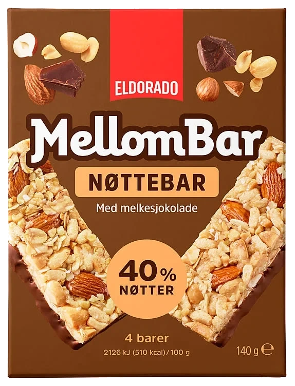 Mellombar Nøtter&Sjokolade 140g Eldorado