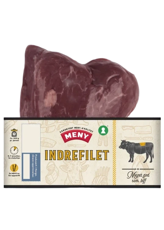 Storfe Indrefilet skivet Ca350g Meny