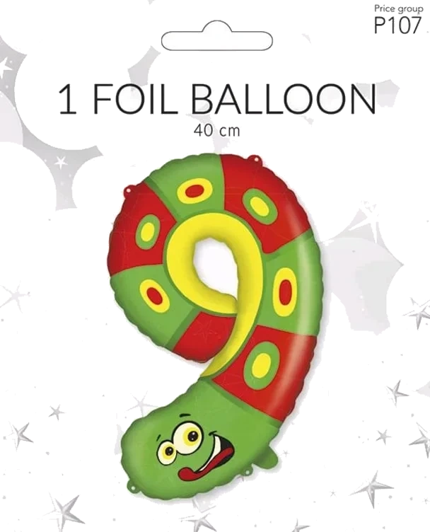 Folieballong Dyr Siffer 9 40cm