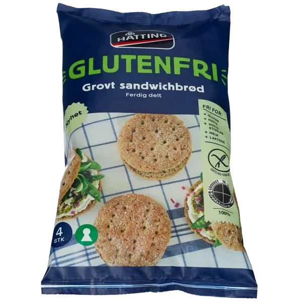 Glutenfri Grovt Sandwichbrød 85gx4stk