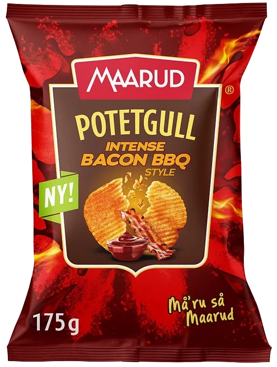 Potetgull Intense Bacon Bbq 175g Maarud