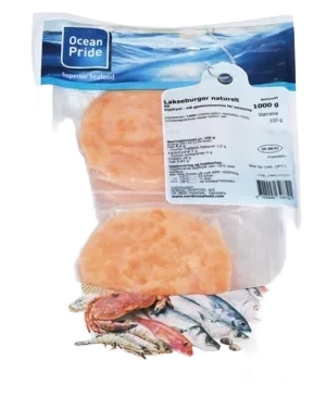 GEIA FOOD AS Ocean Pride Lakseburger Naturell, Rå