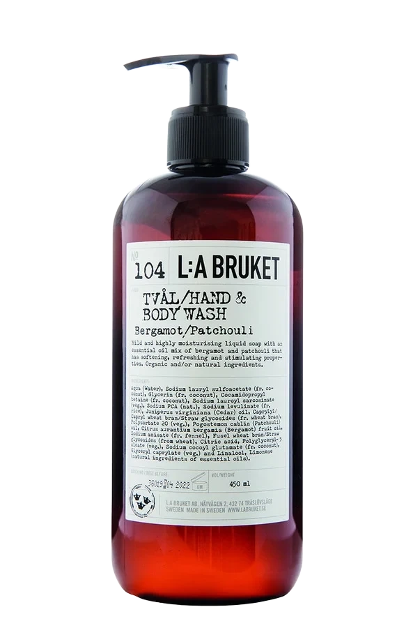 L:A BRUKET 104 Hand & Body Wash Bergamot/Patchouli 450 ml