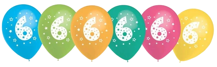 Ballonger m/Tall 6 6stk