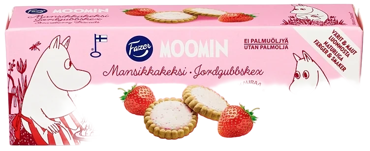 Moomin Havrekjeks Jordbær 125g Fazer