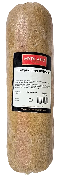 Kjøttpudding med Bacon Ca.2kg Frys Mydland