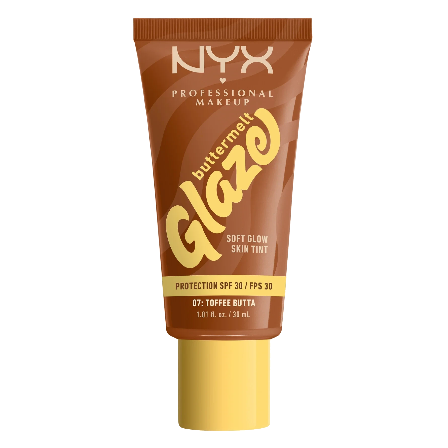 NYX PROFESSIONAL MAKEUP Buttermelt Glaze Soft Glow Skin Tint SPF30 07 Toffee Butta