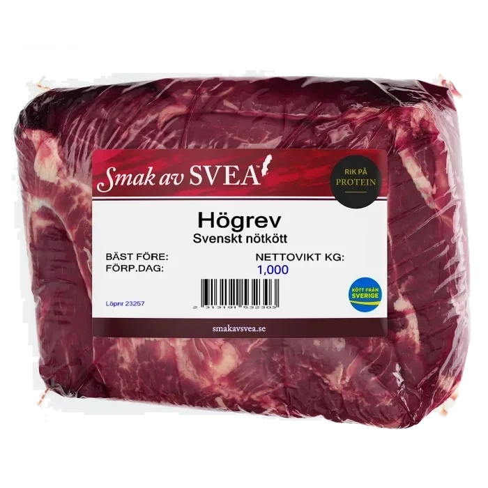 Högrev Färsk av nöt ca 1kg Smak av Svea
