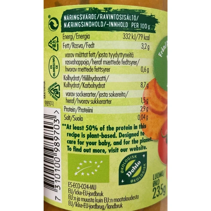 Semper Puré Sötpotatis, Biff & Linser