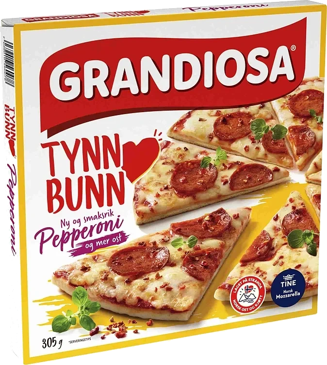 Grandiosa tynn bunn pepperoni   305g