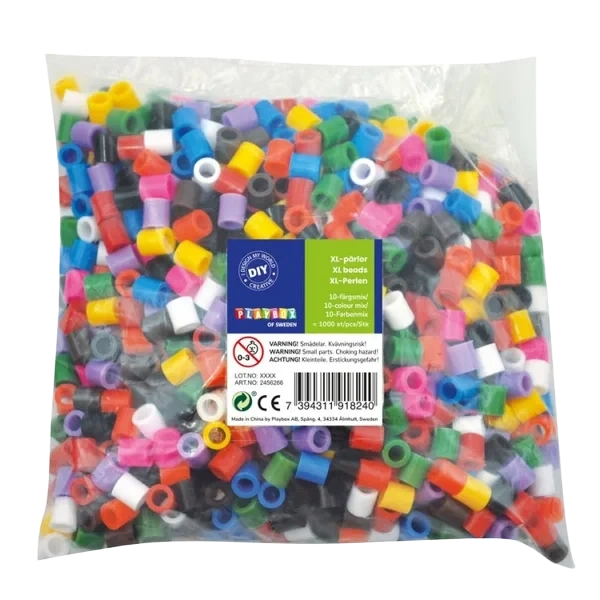 Xl Rørperler 10 - Fargemiks 1000 Stk