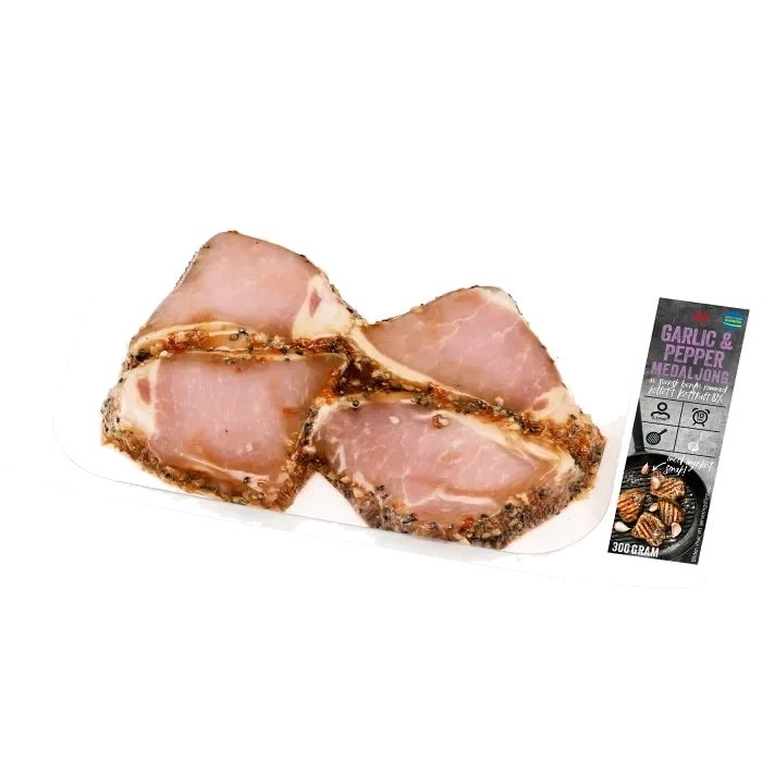 Fläskytterfilé Färska Medaljonger Vitlök & Peppar 300g ICA