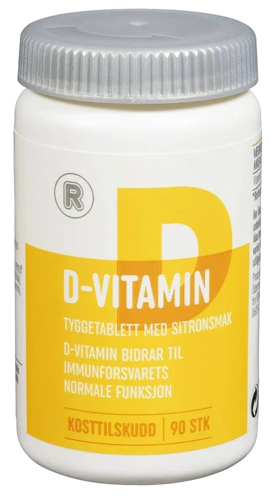D-Vitamin 10 µg Tyggetablett med sitronsmak, 36 g, 90 stk