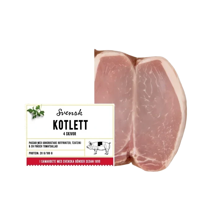 Fläskkotlett Färsk Skivad Benfri 600g Scan