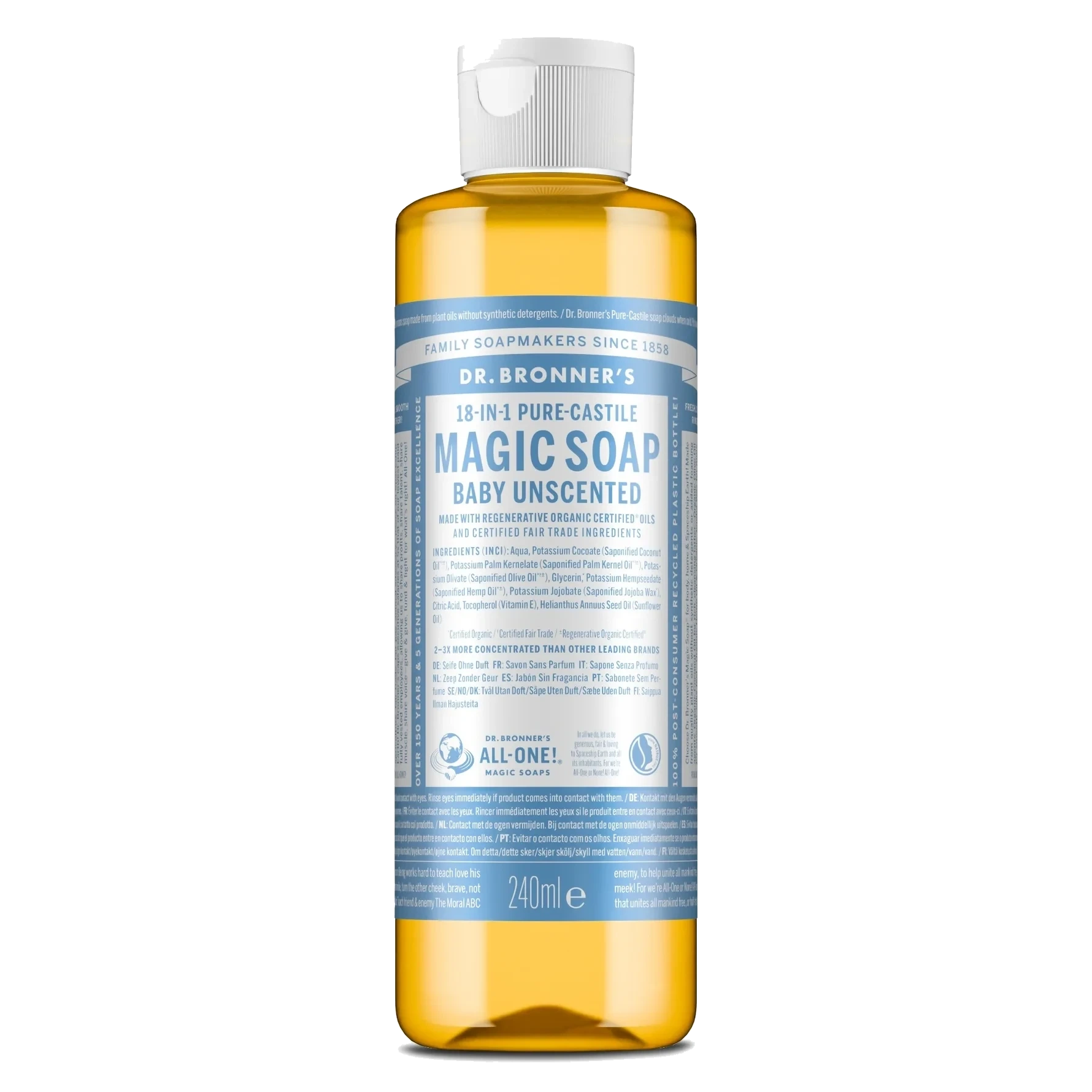 Dr. Bronner's Baby Unscented Liquid Soap 240 ml