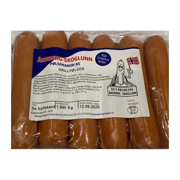 Åkeberg Skoglunn Grillpølse Kg