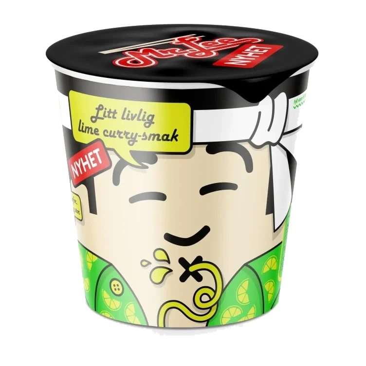 Litt livlig lime curry-smak nudler kopp   65g