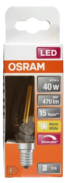 Led cl B 40 Dimbar Klar E14