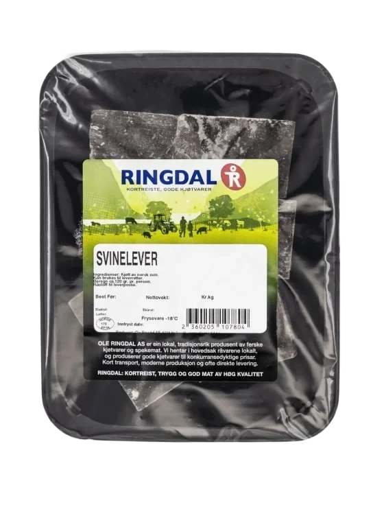 Svinelever i Plastbeger Ringdal