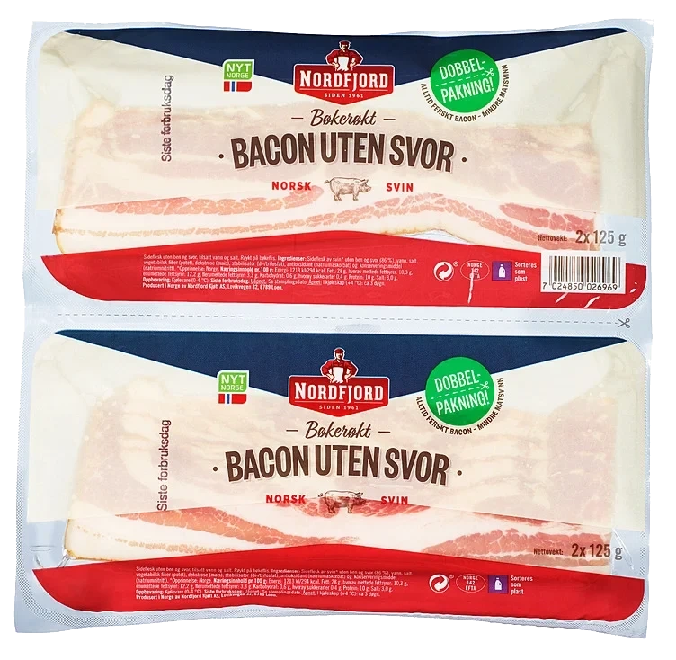 Bacon skivet  2x125g