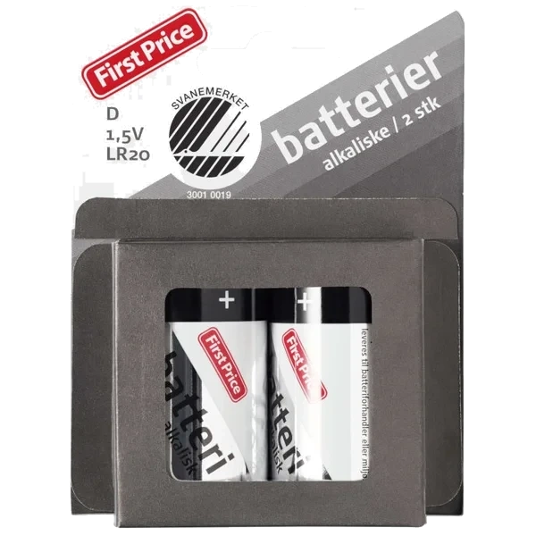 Batterier Lr20 1,5v 2pk First Price