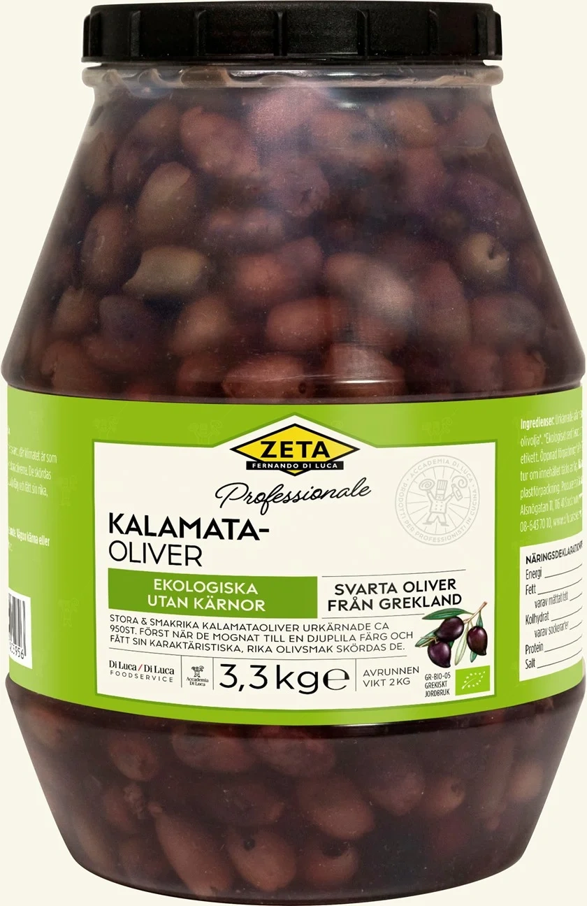 Kalamataoliver urkärnade Ekologiska