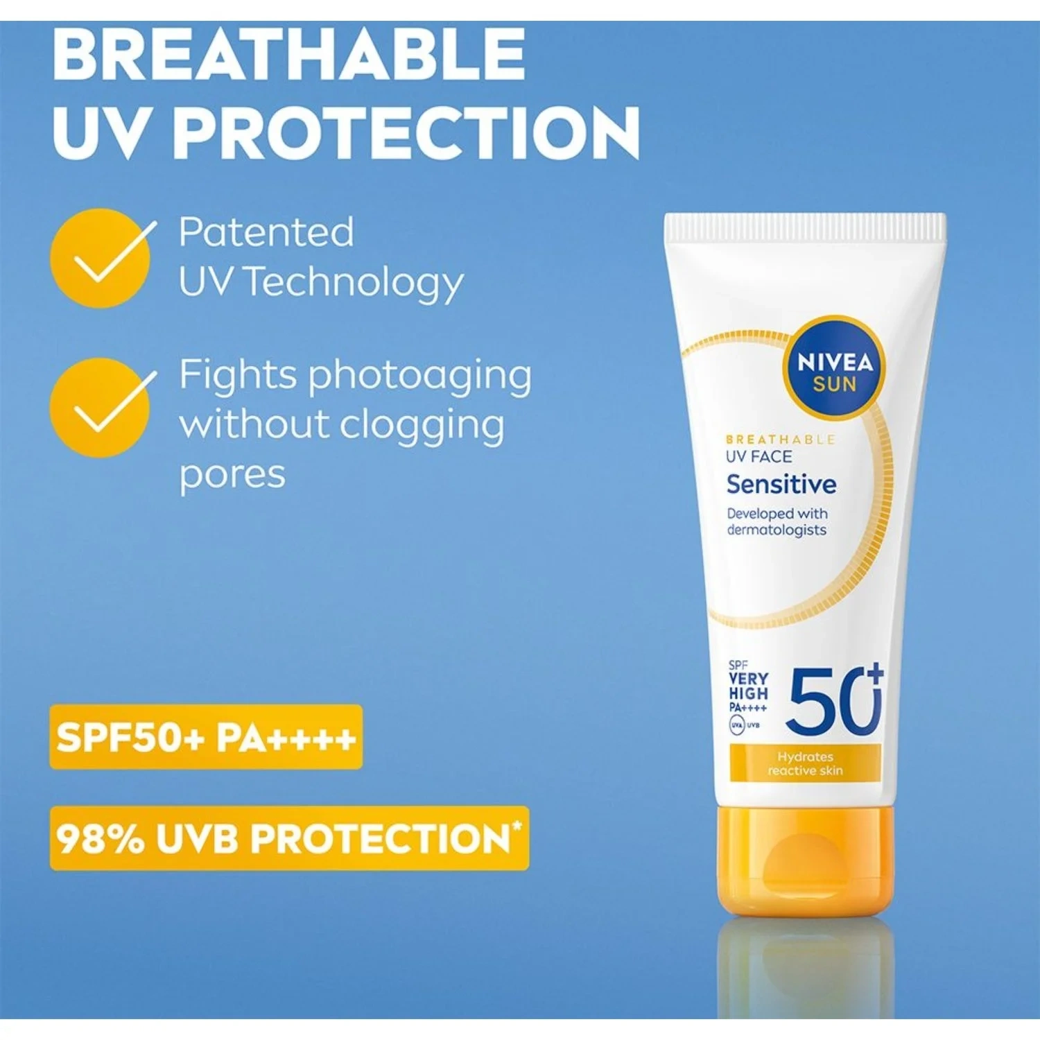 Nivea Sun Spf50+ Face Sensitive Cream 40ml