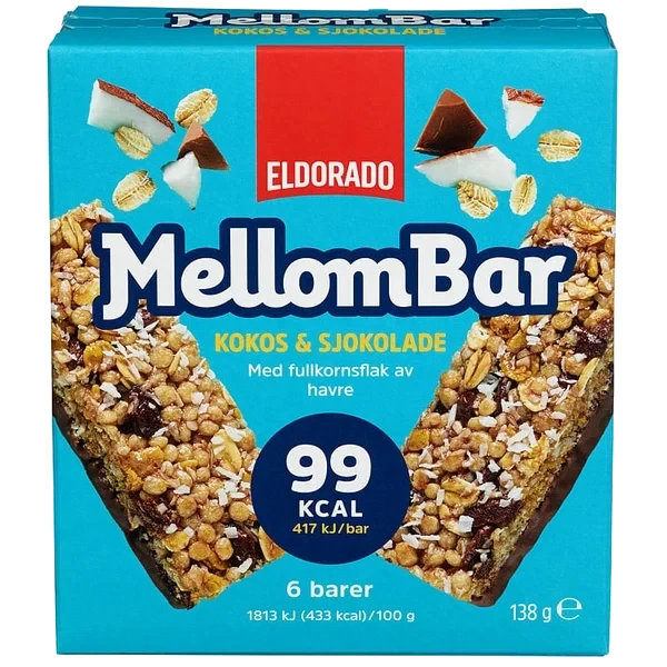 Mellombar Kokos & Sjokolade 138g Eldorado Eske 10stk