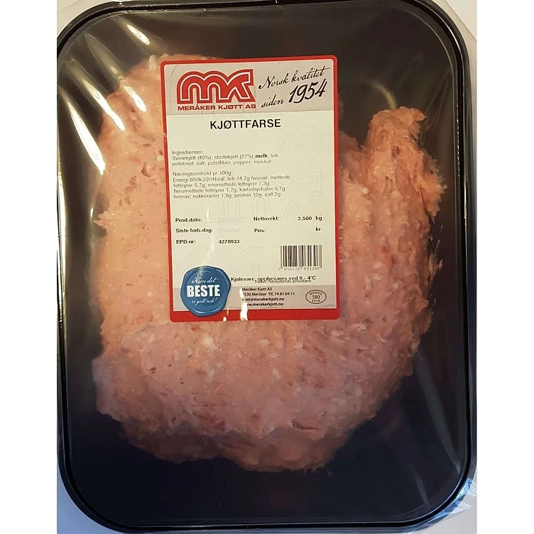 Kjøttfarse rå  2,5kg