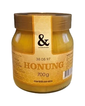 Honung fast glasburk