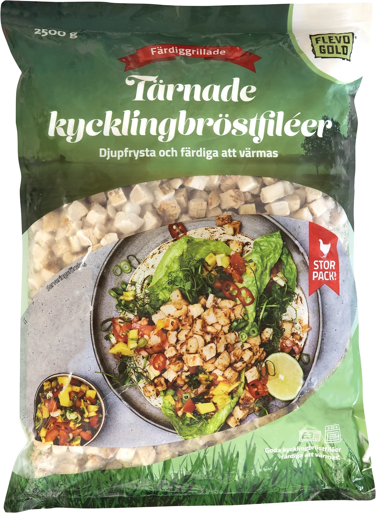 Grillad tärnad kycklingbröstfilé