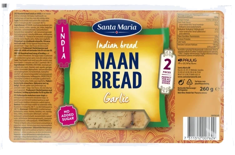 Naan Brød Garlic 260g St.Maria