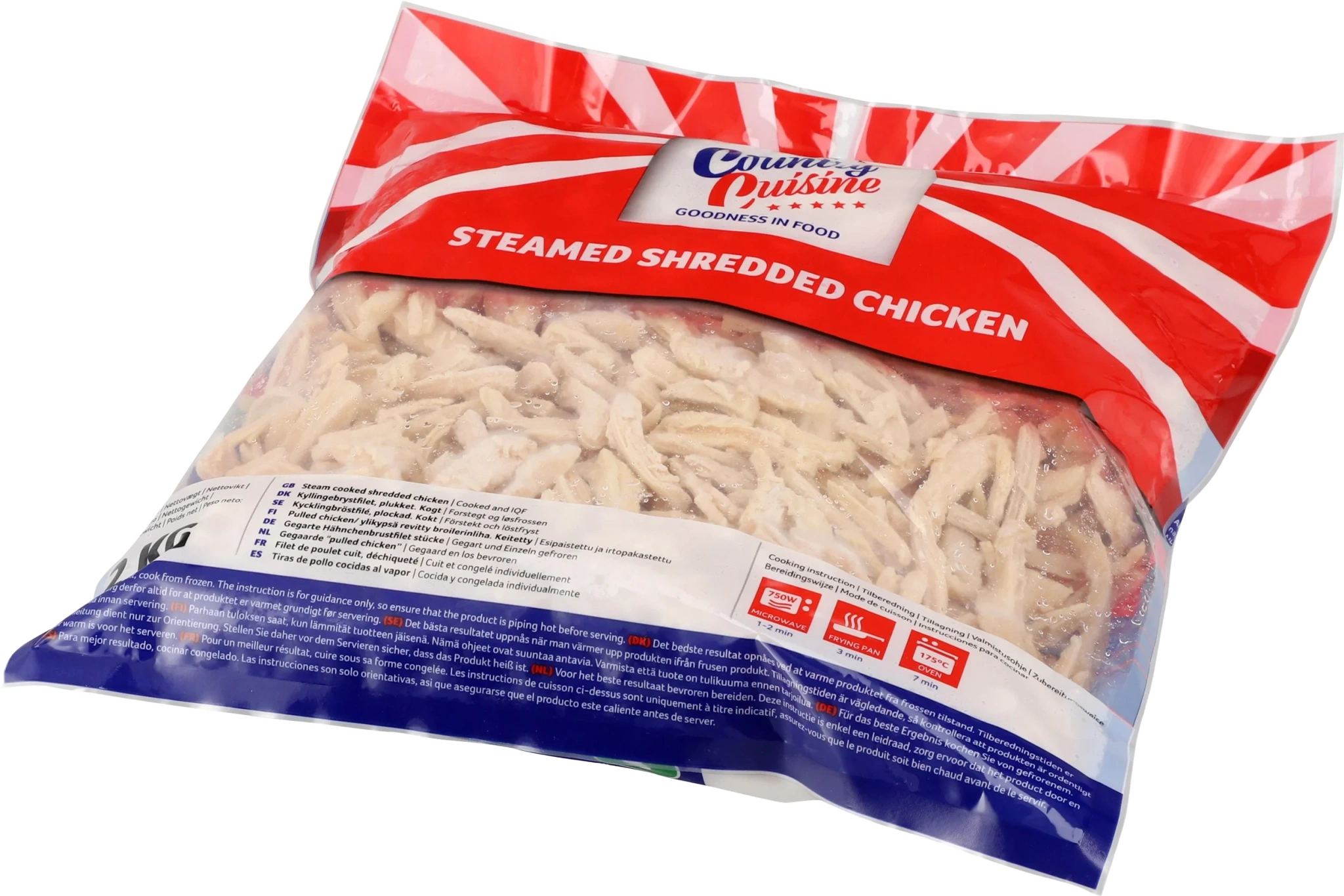Steamed shredded chicken