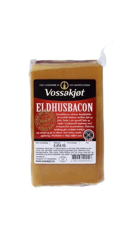 Eldhusbacon i stk 400g Vossakjøt