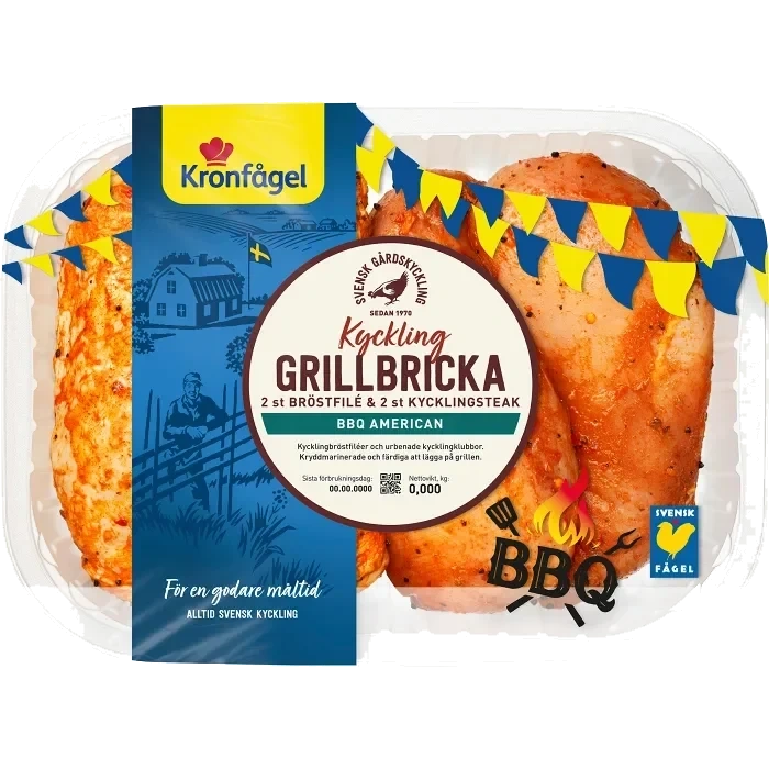 Kyckling Grillbricka American BBQ ca 900g Kronfågel