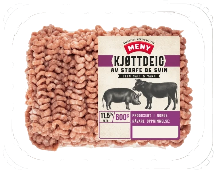 Kjøttdeig Storfe&Svin 600g Meny